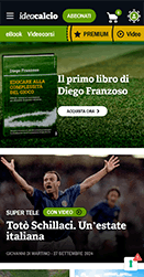 Sito di calcio in versione mobile