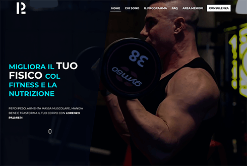 Sito per personal trainer in versione desktop